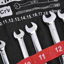 12PCS/set Ratchet Spanner Ratchet Wrench Set Kit Metric Combination Chrome Vanadium Steel 8‑19mm with Storage Bag Ratchet Wrench