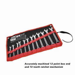 12PCS/set Ratchet Spanner Ratchet Wrench Set Kit Metric Combination Chrome Vanadium Steel 8‑19mm with Storage Bag Ratchet Wrench