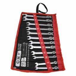12PCS/set Ratchet Spanner Ratchet Wrench Set Kit Metric Combination Chrome Vanadium Steel 8‑19mm with Storage Bag Ratchet Wrench