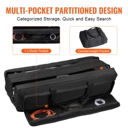 SucceBuy Telescope Case 41" Telescope Large Storage Bag with Fixed Buckles Multi-Pocket Detachable Divider Shock-Absorbent Case