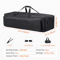 SucceBuy Telescope Case 41" Telescope Large Storage Bag with Fixed Buckles Multi-Pocket Detachable Divider Shock-Absorbent Case