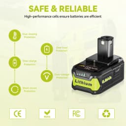 P108 5.0Ah 1/2/4Pack 18V One+ Lithium-on Battery Replace for Ryobi P102 P103 P104 P105 P107 P109 P122 Power Tools Battery pin