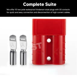 10PCS Anderson Style Plug 50 AMP 6AWG Red Connectors Caravan Mounting DC 12V 24V
