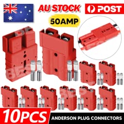10PCS Anderson Style Plug 50 AMP 6AWG Red Connectors Caravan Mounting DC 12V 24V