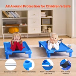 SucceBuy Stackable Kiddie Cot Pack of 4/6 Portable Toddler Nap Cots for Preschool Classroom Daycare Beds for Sleeping Resting