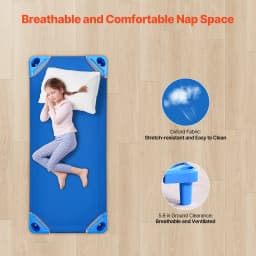 SucceBuy Stackable Kiddie Cot Pack of 4/6 Portable Toddler Nap Cots for Preschool Classroom Daycare Beds for Sleeping Resting