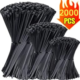 2000/100Pcs Self Locking Nylon Cable Ties Plastic Cord Tie Heavy Duty Cables Fastening Rings Loop Hardware Organizer Wire Straps