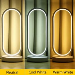 2PACK LED Oval Nightstand Light, Modern Bedside Table Lamp, Rechargeable Desk Lamp, 3 Color Temperatures and 10 Brightness Level
