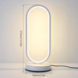 2PACK LED Oval Nightstand Light, Modern Bedside Table Lamp, Rechargeable Desk Lamp, 3 Color Temperatures and 10 Brightness Level