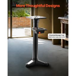 SucceBuy Bench Grinder Stand Bench Grinder and Vise Floor Pedestal with 10.6 in x 10.6 in Mounting Plate Pre-Cut Mounting Slots