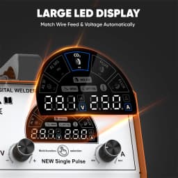 HITBOX MIG Inverter Welder 5 in 1 MMA/Gasless/Gas MIG/Lift TIG/Single Pulse Synergic Control MIG250DP Aluminum Welding Machine