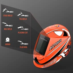 HITBOX HB555 Helmet Fast Auto Darkening Welding Helmet True Color eye protection 420 mah Solar Baterry Large Viewing Helmet