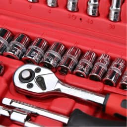 46x Deep Socket Set Metric Wrench CRV 1/4" Drive Flexiable Extension Bar Tools
