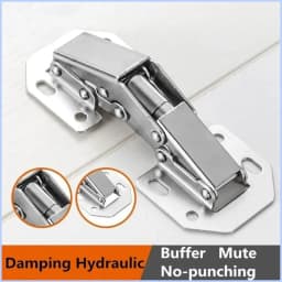 4/6/10PCS 90 Degree Cabinet Hinges No-Drilling HoleHydraulic Buffer Hinge Kitchen Cabinet Cupboard Hinges Furniture Hardware