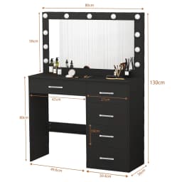 White Vanity Set with 11 Led Lighted Large Mirror, 7 Drawers, 3 Color Dimmable, Easy Assembly Dressing Table