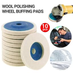 10pcs Round Wool Buffing Grinder 4'' Wheel Felt Polishing Disc Buffing Pad Tool