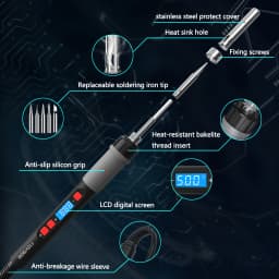 ILIBILIB 90W Soldering Iron Kit Electric Welding Tool Solder Tips Adjustable Temperature
