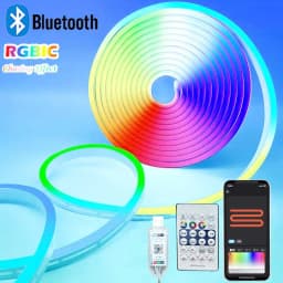 Neon Strip Light Bluetooth Neon Led Strip Lights Smart 1M 2M 3M 5M Waterproof RGBIC Flex Ribbon Led Tape Music Sync