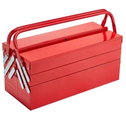 SucceBuy 18 in Metal Tool Box 3-Tier 5-Tray Portable Folding Tool Chest Organizer with Handle Toolbox for Warehouse Repair Shop