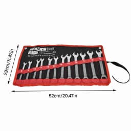 Ratchet Wrench Set Kit Metric Combination Chrome Vanadium Steel 8‑19mm with Storage Bag Ratchet Spanner
