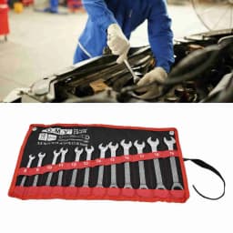 Ratchet Wrench Set Kit Metric Combination Chrome Vanadium Steel 8‑19mm with Storage Bag Ratchet Spanner