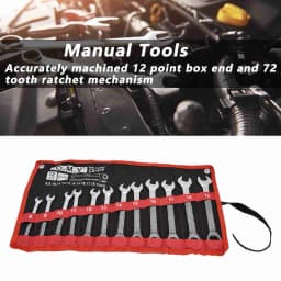 Ratchet Wrench Set Kit Metric Combination Chrome Vanadium Steel 8‑19mm with Storage Bag Ratchet Spanner