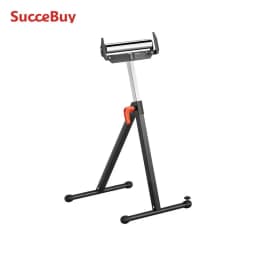 SucceBuy Roller Stand 250 lbs/135 lbs LBC Adjustable Height with 11.5in Polished Steel Roller Head Woodworking Extension Support