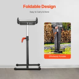 SucceBuy Roller Stand 250 lbs/135 lbs LBC Adjustable Height with 11.5in Polished Steel Roller Head Woodworking Extension Support