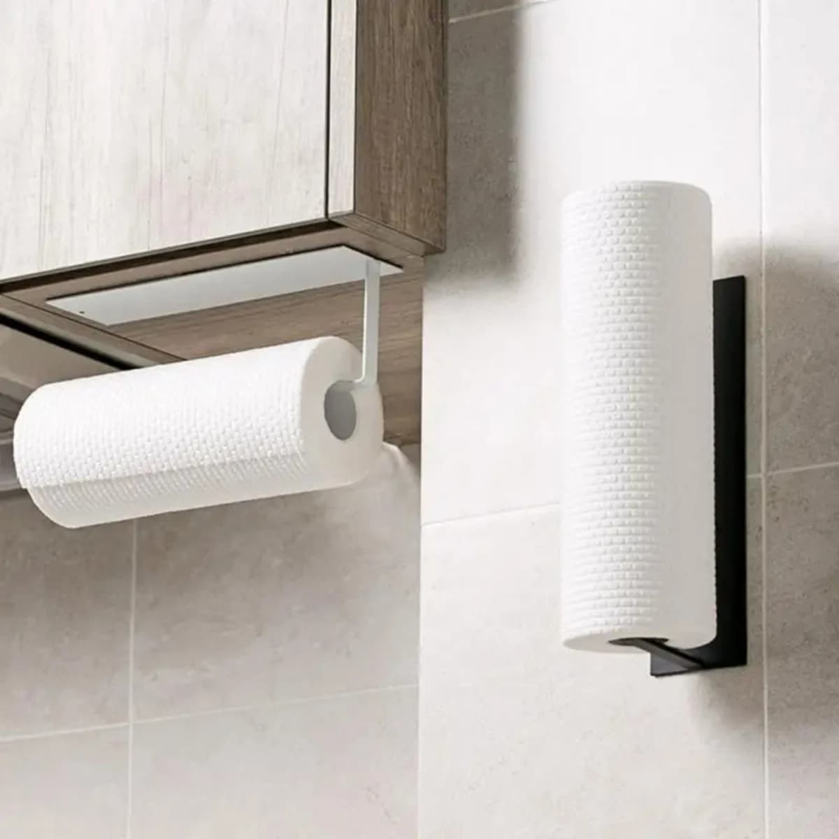 Roll Paper Holder Bathroom Toilet Towel Rack Kitchen Home Roll Holder Under Cabinet Paper Towel Rack Over Door Stainless