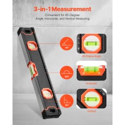 SucceBuy 6Pcs Torpedo Level 78/48/32/24/16/10In Box Levels Set Bubble Vials Ruler to 45/90/180 Degree (Only 10-inch has magnet)