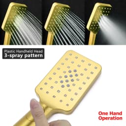 **Sydney Stock** KYLINS Twin Square 2 In 1 Rain Shower Head Set Sliding Rail Wall Arm Diverter Brushed Gold DIY WELS WATERMARK