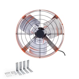 SucceBuy Gable Mount Fan 15 Inch Exhaust Fan w/ Thermostat & Mesh 1650 CFM Cools Up to 2360 Sq.Ft Ventilation to Garage & Orange