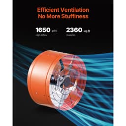 SucceBuy Gable Mount Fan 15 Inch Exhaust Fan w/ Thermostat & Mesh 1650 CFM Cools Up to 2360 Sq.Ft Ventilation to Garage & Orange