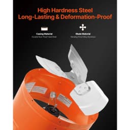 SucceBuy Gable Mount Fan 15 Inch Exhaust Fan w/ Thermostat & Mesh 1650 CFM Cools Up to 2360 Sq.Ft Ventilation to Garage & Orange