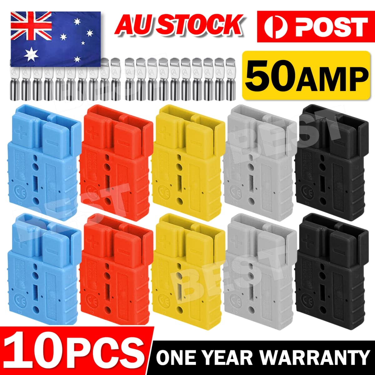 10x Anderson Style Plug connector 50AMP Caravan Trailer Sola 6AWG DC Power Tool