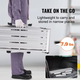SucceBuy Folding Work Platform 330lbs Load Capacity Aluminum Drywall Stool Ladder Heavy Duty Work Bench w/ Non-Slip Feet