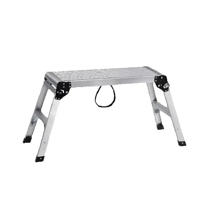 SucceBuy Folding Work Platform 330lbs Load Capacity Aluminum Drywall Stool Ladder Heavy Duty Work Bench w/ Non-Slip Feet