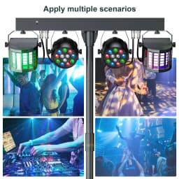 Yiflamefly 60W Combination Bracket Lights 3/6/15CH Suitable for Churches Concerts Weddings Birthday Parties KTV With Carry Bag