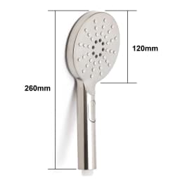 **Sydney Stock** KYLINS WELS Brushed Nickel Round Massage 3-Mode Spray Hand Held Shower Head Rose Bathroom Replacement WaterMark