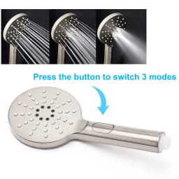 **Sydney Stock** KYLINS WELS Brushed Nickel Round Massage 3-Mode Spray Hand Held Shower Head Rose Bathroom Replacement WaterMark