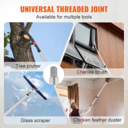 SucceBuy Manual Pole Saw Extendable Tree Pruner Sharp Steel Blade for Branches Trimming, with Lightweight Aluminum Alloy Handle