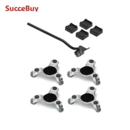 SucceBuy 4 pcs Furniture Dolly Movers with Triangle Swivel Caster & 3 Wheels Fridge Lift Mover Tool Set for Home Appliances Sofa