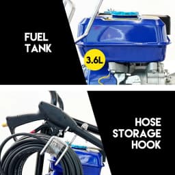 PORIYA 4800 Psi High Pressure Water Cleaner Electric Washer Gurney 10Hp Petrol 20M Hose