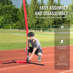 SucceBuy Barricade Backstop Net Ball Sport Barrier Netting Practice Equipment with Carry Bag Protect Screen for Training