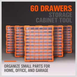 HORUSDY 60 Drawers Storage Cabinet Tool Box Parts Organiser Bin Chest With Divider