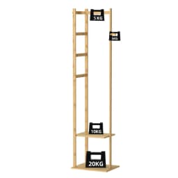 Space-Saving Bamboo Corner Coat Rack | clothes rack|hangers，with Storage Shelf & Hooks for Hallway, Bedroom Clothes Organization