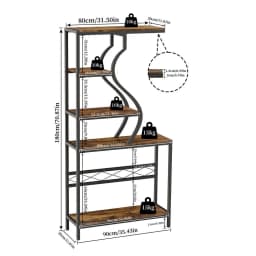 Industrial Vintage 5-Tier Plant Stand, Vertical Flower Shelf with MDF Boards & Metal Frame for Indoor Outdoor Home Decor