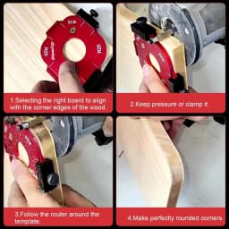 4in1 Woodworking Router Arcs Angle Positioning Template Corner Radius Routers R10-R50 Radius Jig Woodworking Positioning Tool