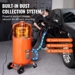 SucceBuy 28 Gallon Vacuum Sand Blaster Dustless with Built-in 1200 W Vacuum System for Dust Control Abrasive Recycle 60-110 PSI