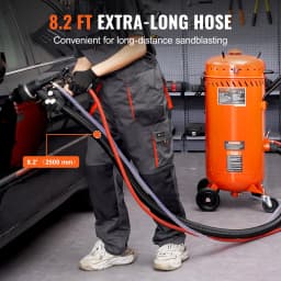 SucceBuy 28 Gallon Vacuum Sand Blaster Dustless with Built-in 1200 W Vacuum System for Dust Control Abrasive Recycle 60-110 PSI